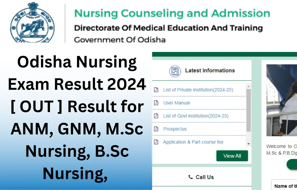 Odisha Nursing Exam Result