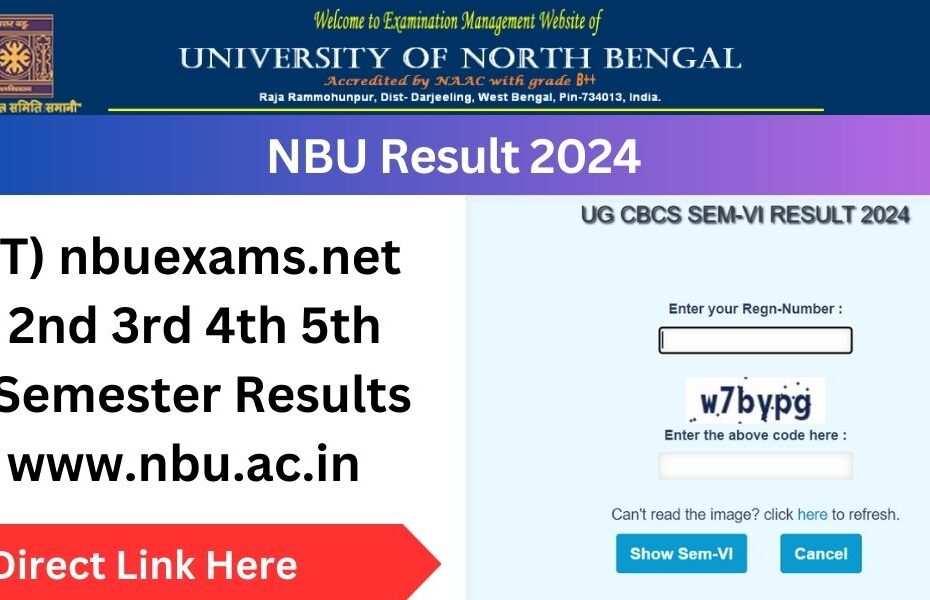 NBU Result 2024 (OUT) nbuexams.net 1st 2nd 3rd 4th 5th 6th Semester Results at www.nbu.ac.in