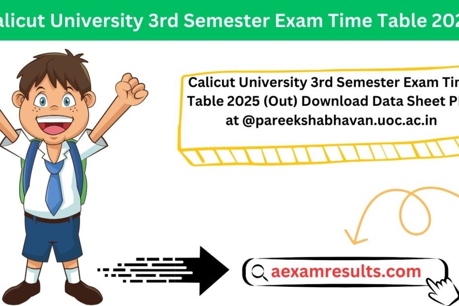 Calicut University 3rd Semester Exam Time Table 2025 (Out) Download Data Sheet PDF at @pareekshabhavan.uoc.ac.in